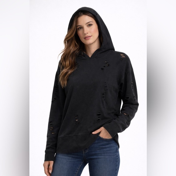 Topshop Tops - Topshop distress sweater hoodie